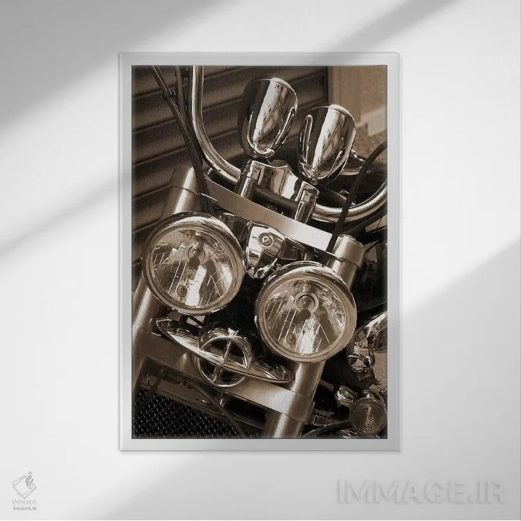 تابلو موتور سیکلت هارلی اثر هنرمند ناشناس - نمای قابدار سفید
