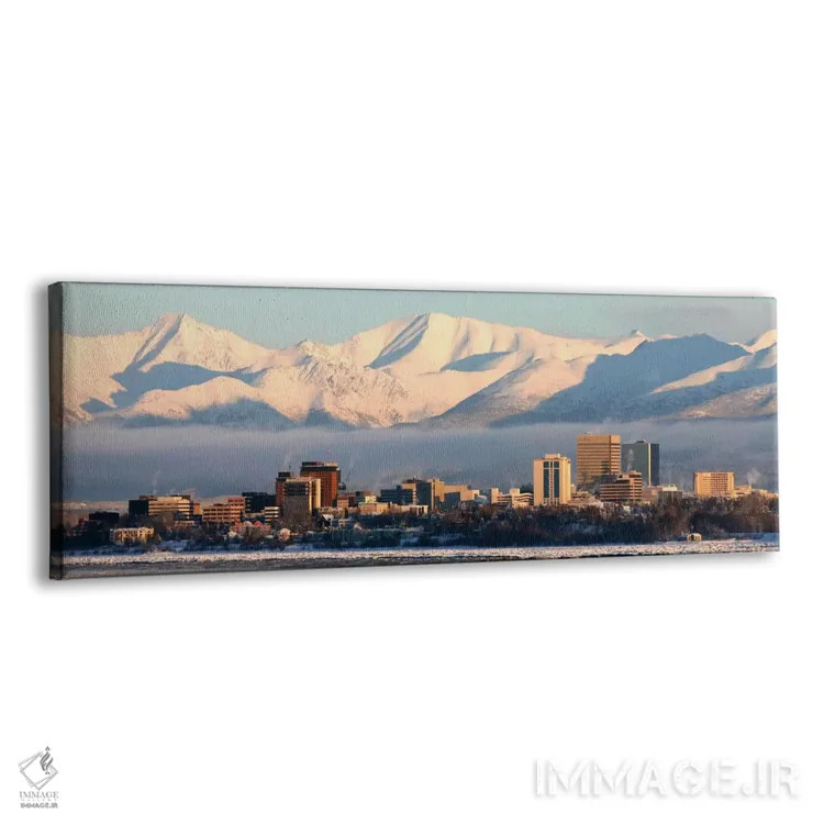 تابلو نمای پانورامای آسماننمای انکوریج (غروب) اثر هنرمند ناشناس - نمای پرسپکتیو محصول