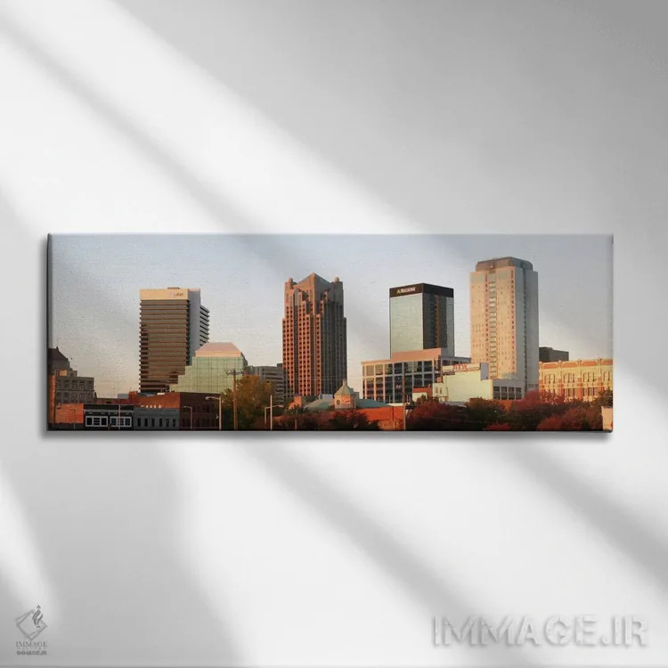 تابلو نمای پانورامای آسماننمای بیرمنگام (شبانه) اثر هنرمند ناشناس - نمای روبهرو روی دیوار
