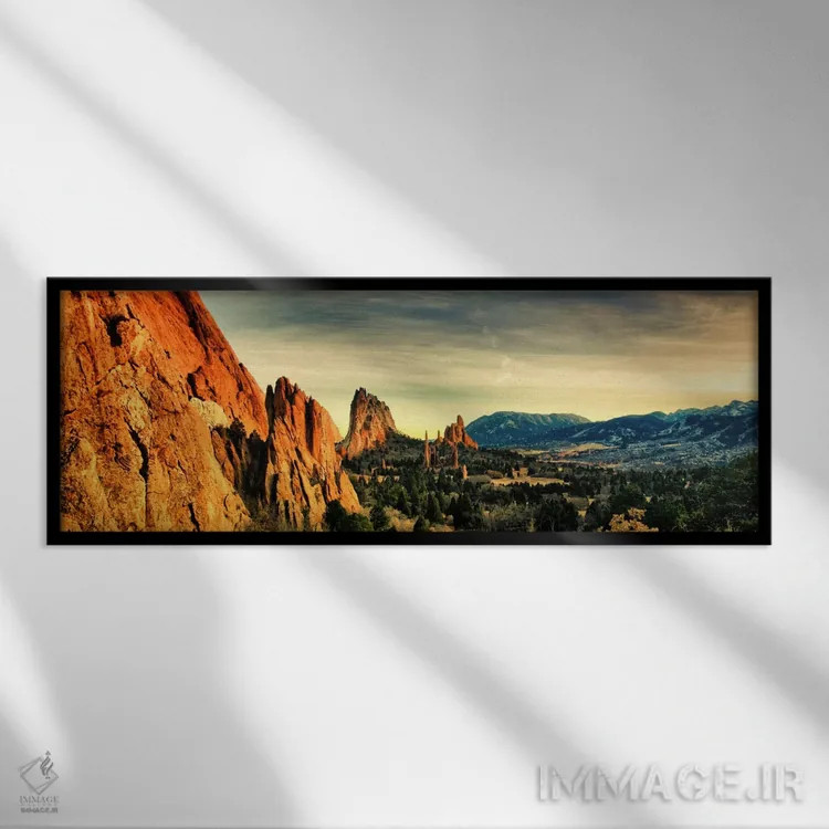 تابلو نمای پانورامای آسماننمای کلرادو اسپرینگز اثر هنرمند ناشناس - نمای قابدار مشکی