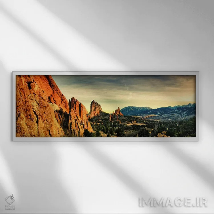 تابلو نمای پانورامای آسماننمای کلرادو اسپرینگز اثر هنرمند ناشناس - نمای قابدار سفید