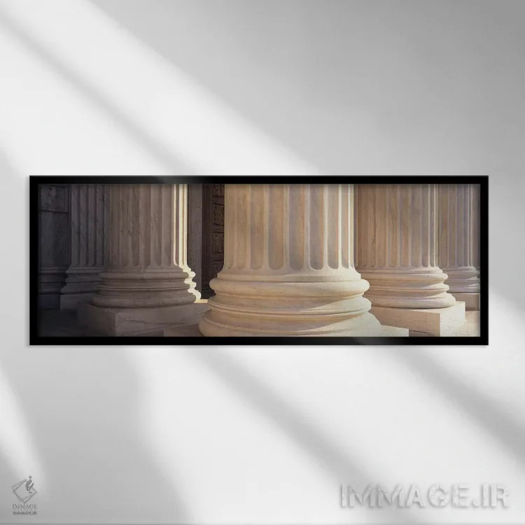 تابلو معماری ستونها اثر هنرمند ناشناس - نمای قابدار مشکی