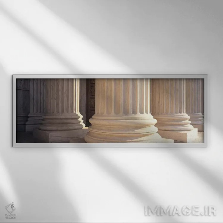 تابلو معماری ستونها اثر هنرمند ناشناس - نمای قابدار سفید