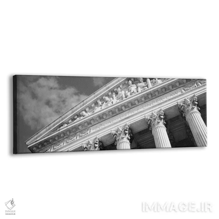 تابلو ساختمان با ستون (سیاه و سفید) اثر هنرمند ناشناس - نمای پرسپکتیو محصول