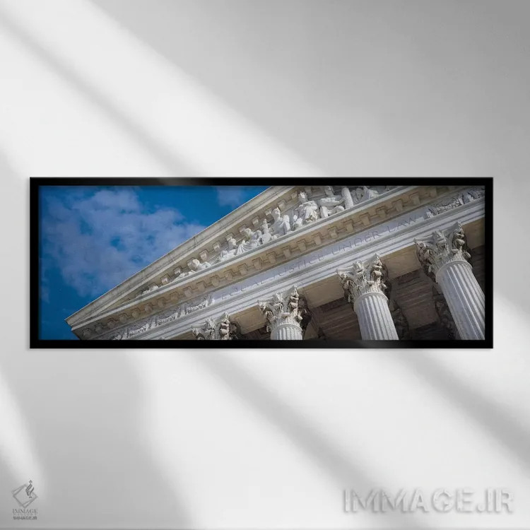 تابلو ساختمان با ستون اثر هنرمند ناشناس - نمای قابدار مشکی