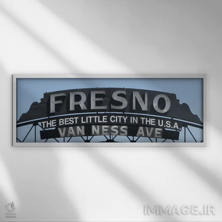 تابلو نمای پانورامای آسماننمای فرزنو (تابلو) اثر هنرمند ناشناس - نمای قابدار سفید