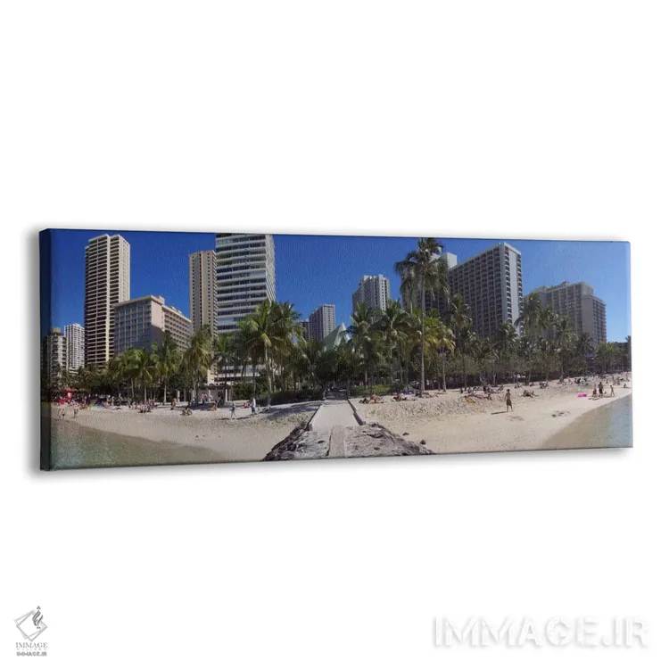 تابلو نمای پانورامای آسماننمای هونولولو (ساحل) اثر هنرمند ناشناس - نمای پرسپکتیو محصول