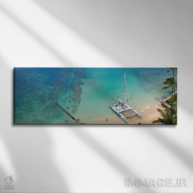 تابلو نمای پانورامای آسماننمای هونولولو (اقیانوس) اثر هنرمند ناشناس - نمای روبهرو روی دیوار