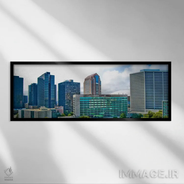 تابلو نمای پانورامای آسماننمای نولا (روز) اثر هنرمند ناشناس - نمای قابدار مشکی