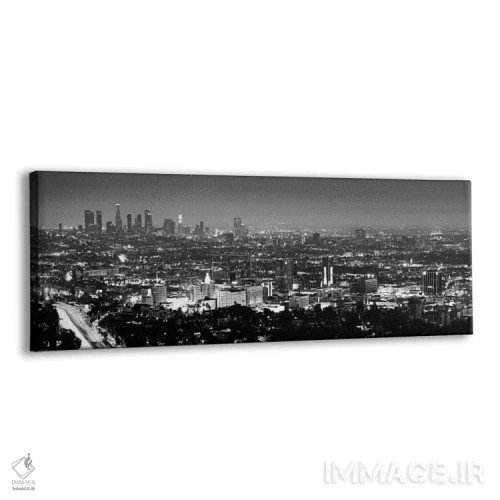 تابلو نمای پانورامای آسماننمای لسآنجلس (سیاه و سفید) اثر هنرمند ناشناس - نمای پرسپکتیو محصول