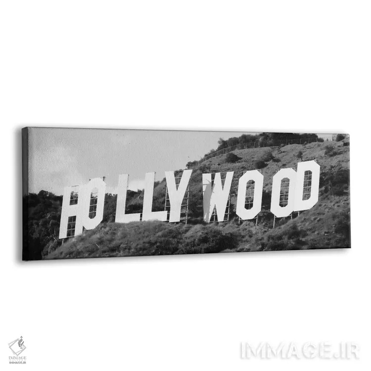 تابلو نمای پانورامای آسماننمای هالیوود (سیاه و سفید) اثر هنرمند ناشناس - نمای پرسپکتیو محصول