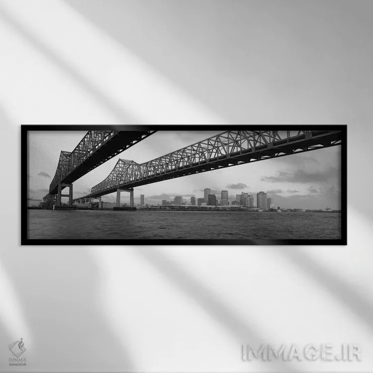 تابلو نمای پانورامای آسماننمای نولا (سیاه و سفید) اثر هنرمند ناشناس - نمای قابدار مشکی
