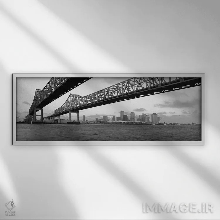 تابلو نمای پانورامای آسماننمای نولا (سیاه و سفید) اثر هنرمند ناشناس - نمای قابدار سفید