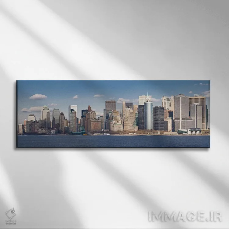 تابلو نمای پانورامای آسماننمای نیویورک اثر هنرمند ناشناس - نمای روبهرو روی دیوار