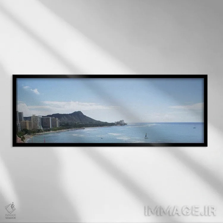 تابلو نمای پانورامای آسماننمای هونولولو اثر هنرمند ناشناس - نمای قابدار مشکی