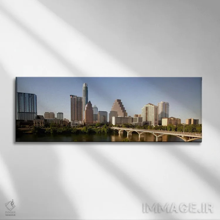 تابلو نمای پانورامای آسماننمای آستین اثر هنرمند ناشناس - نمای روبهرو روی دیوار