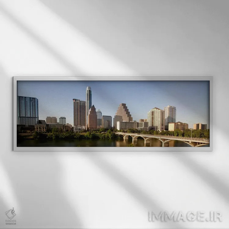 تابلو نمای پانورامای آسماننمای آستین اثر هنرمند ناشناس - نمای قابدار سفید
