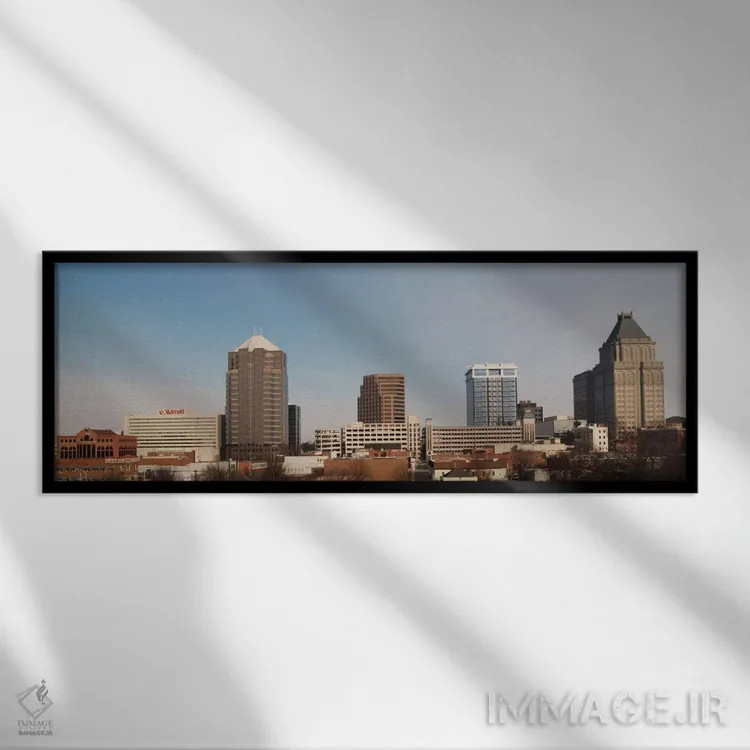 تابلو نمای پانورامای آسماننمای گرینزبورو اثر هنرمند ناشناس - نمای قابدار مشکی