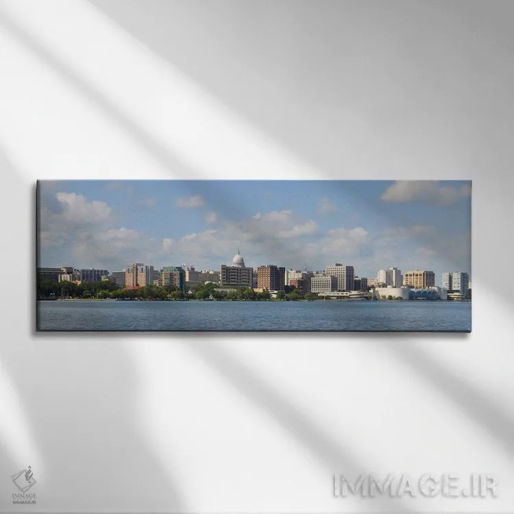 تابلو نمای پانورامای آسماننمای مدیسون اثر هنرمند ناشناس - نمای روبهرو روی دیوار