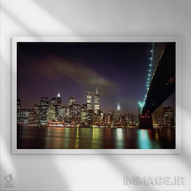 تابلو مرکز شهر نیویورک اثر هنرمند ناشناس - نمای قابدار سفید