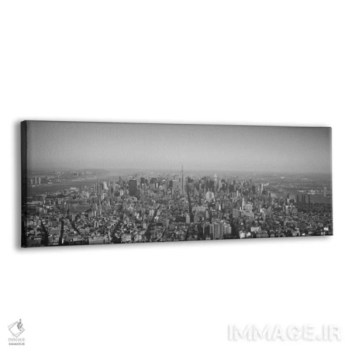 تابلو نمای پانورامای آسماننمای نیویورک (سیاه و سفید) اثر هنرمند ناشناس - نمای پرسپکتیو محصول