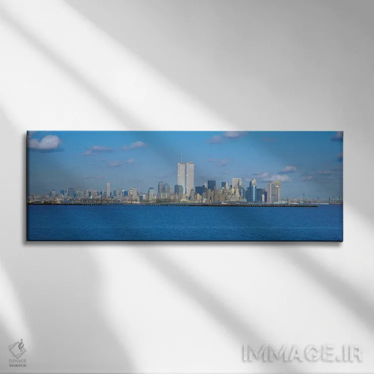 تابلو نمای پانورامای آسماننمای نیویورک اثر هنرمند ناشناس - نمای روبهرو روی دیوار
