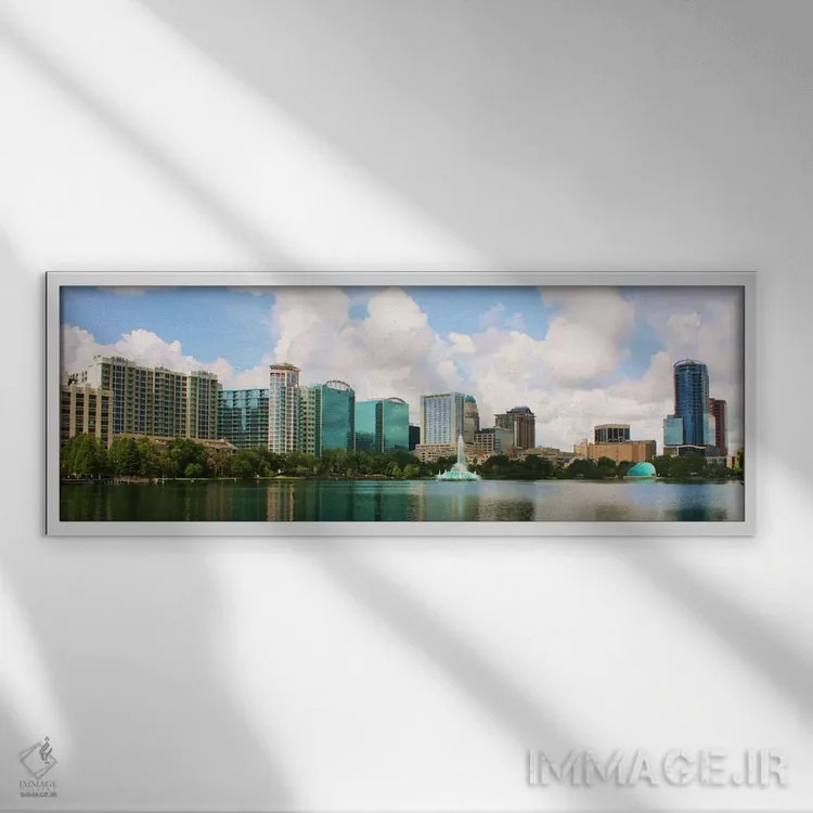 تابلو نمای پانورامای آسماننمای اورلاندو اثر هنرمند ناشناس - نمای قابدار سفید