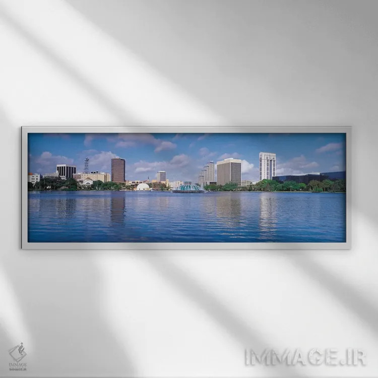 تابلو نمای پانورامای آسماننمای اورلاندو اثر هنرمند ناشناس - نمای قابدار سفید