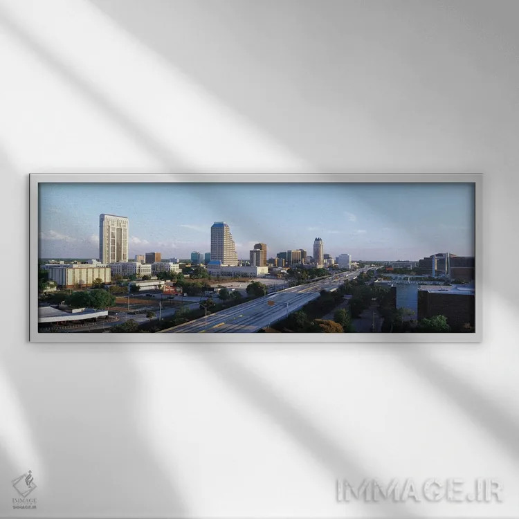 تابلو نمای پانورامای آسماننمای اورلاندو اثر هنرمند ناشناس - نمای قابدار سفید