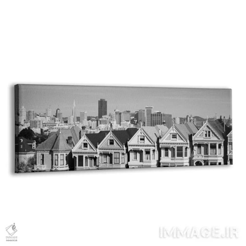 تابلو منظرهٔ گستردهٔ آسماننمای سانفرانسیسکو (سیاه و سفید) اثر هنرمند ناشناس - نمای پرسپکتیو محصول