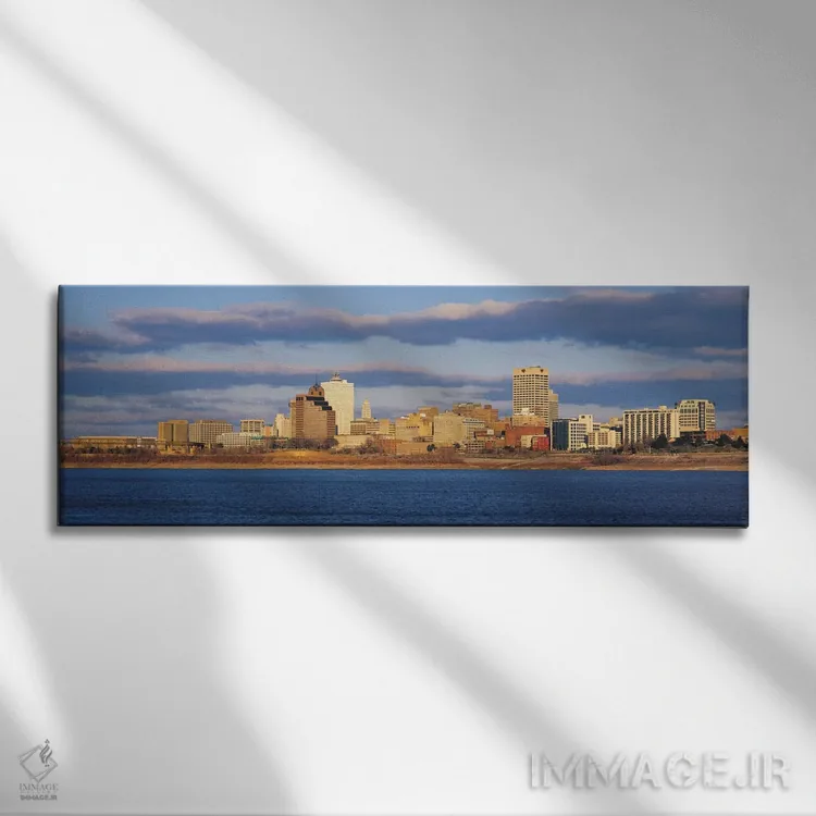 تابلو منظرهٔ گستردهٔ آسماننمای ممفیس اثر هنرمند ناشناس - نمای روبهرو روی دیوار