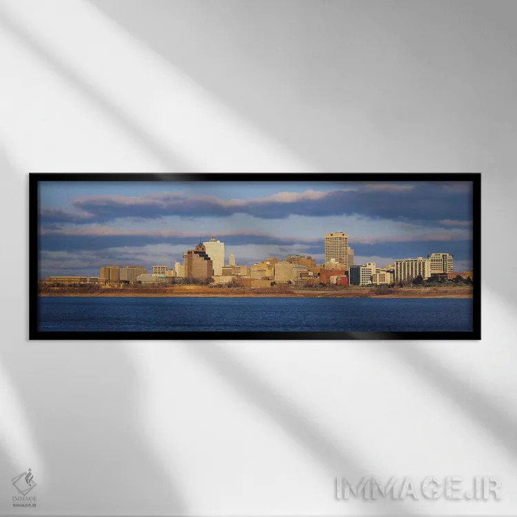 تابلو منظرهٔ گستردهٔ آسماننمای ممفیس اثر هنرمند ناشناس - نمای قابدار مشکی