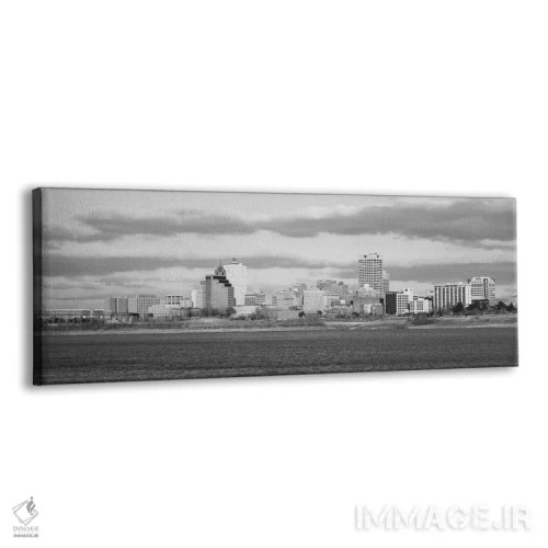 تابلو منظرهٔ گستردهٔ آسماننمای ممفیس (سیاه و سفید) اثر هنرمند ناشناس - نمای پرسپکتیو محصول