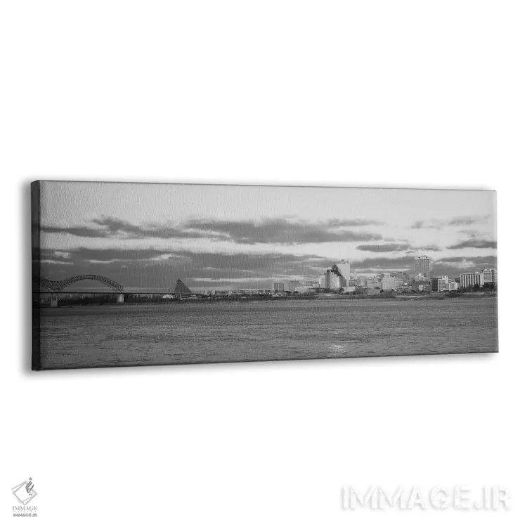 تابلو منظرهٔ گستردهٔ آسماننمای ممفیس (سیاه و سفید) اثر هنرمند ناشناس - نمای پرسپکتیو محصول