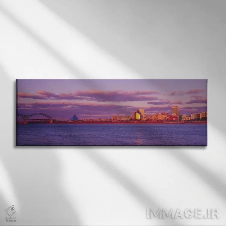 تابلو منظرهٔ گستردهٔ آسماننمای ممفیس (غروب) اثر هنرمند ناشناس - نمای روبهرو روی دیوار