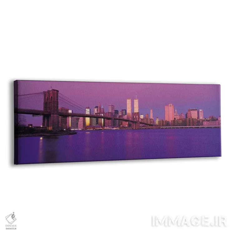تابلو منظرهٔ گستردهٔ آسماننمای نیویورک (غروب) اثر هنرمند ناشناس - نمای پرسپکتیو محصول