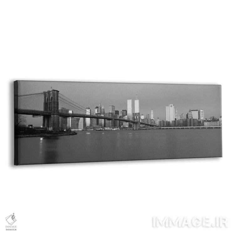 تابلو منظرهٔ گستردهٔ آسماننمای نیویورک (سیاه و سفید) اثر هنرمند ناشناس - نمای پرسپکتیو محصول