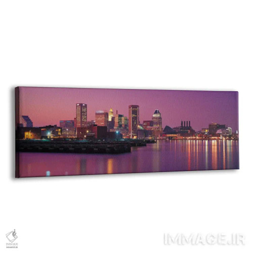 تابلو منظرهٔ گستردهٔ آسماننمای بالتیمور (عصر) اثر هنرمند ناشناس - نمای پرسپکتیو محصول