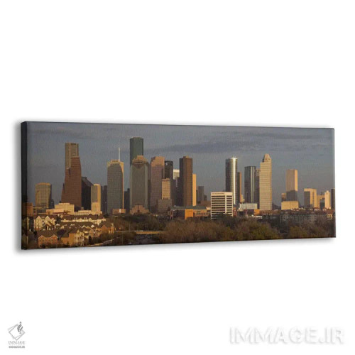 تابلو منظرهٔ گستردهٔ آسماننمای هیوستون (عصر) اثر هنرمند ناشناس - نمای پرسپکتیو محصول