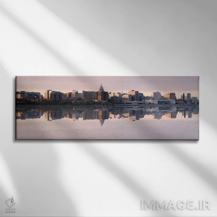 تابلو منظرهٔ گستردهٔ آسماننمای مدیسون (عصر) اثر هنرمند ناشناس - نمای روبهرو روی دیوار