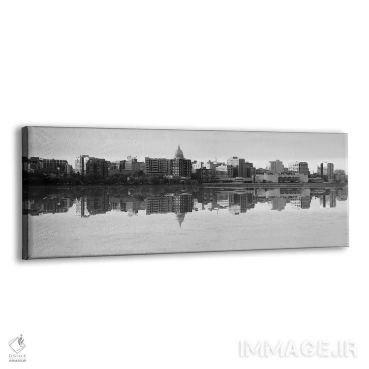 تابلو منظرهٔ گستردهٔ آسماننمای مدیسون (سیاه و سفید) اثر هنرمند ناشناس - نمای پرسپکتیو محصول