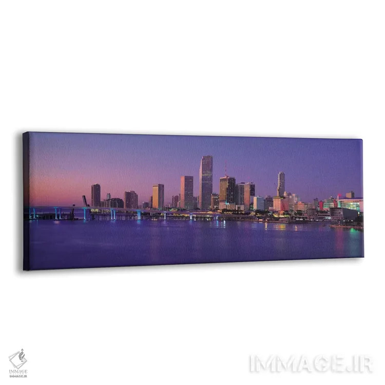 تابلو منظرهٔ گستردهٔ آسماننمای میامی (عصر) اثر هنرمند ناشناس - نمای پرسپکتیو محصول