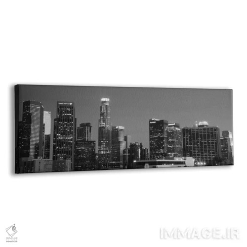 تابلو منظرهٔ گستردهٔ آسماننمای لسآنجلس (سیاه و سفید) اثر هنرمند ناشناس - نمای پرسپکتیو محصول