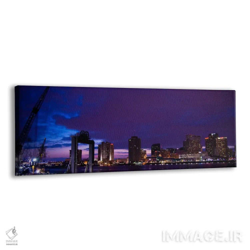 تابلو منظرهٔ گستردهٔ آسماننمای نولا (شب) (اشاره به نیواورلئان) اثر هنرمند ناشناس - نمای پرسپکتیو محصول