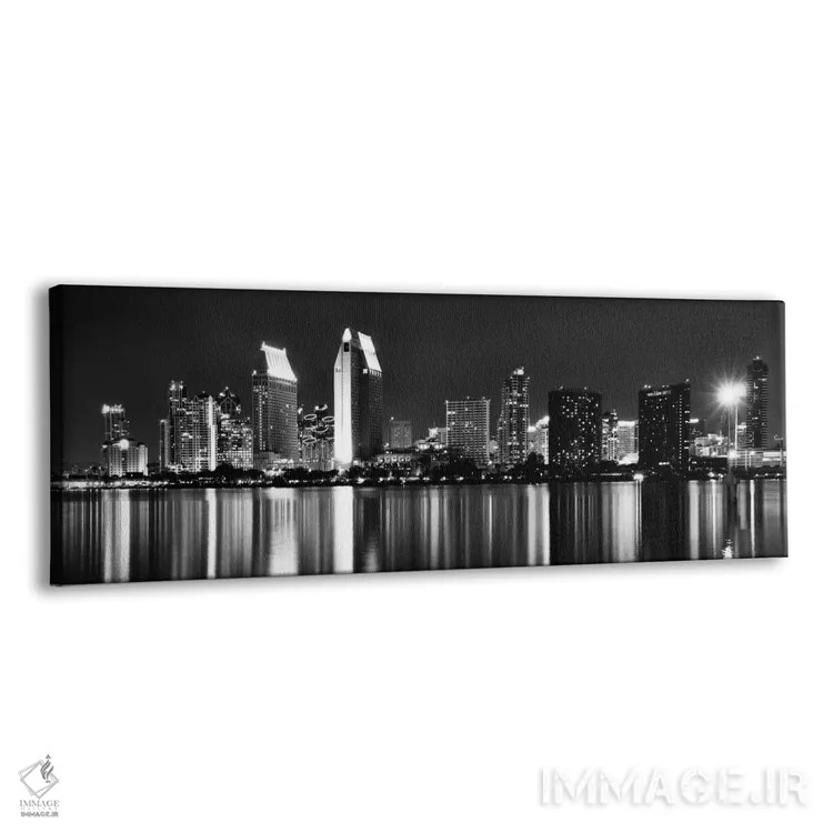 تابلو منظرهٔ گستردهٔ آسماننمای سندیگو (سیاه و سفید) اثر هنرمند ناشناس - نمای پرسپکتیو محصول