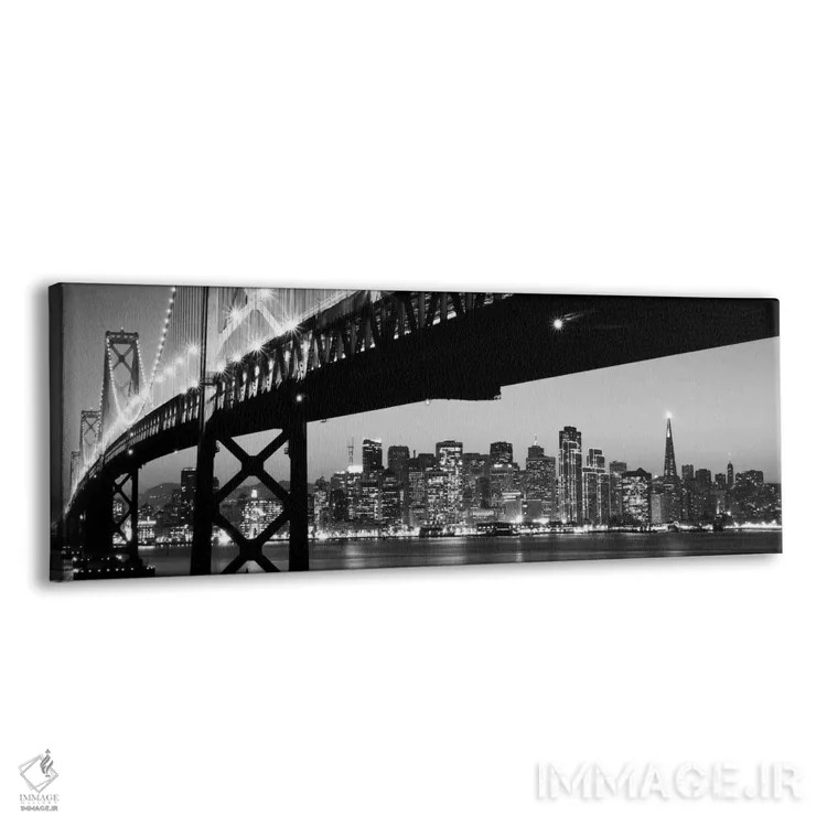 تابلو منظرهٔ گستردهٔ آسماننمای سانفرانسیسکو (سیاه و سفید) اثر هنرمند ناشناس - نمای پرسپکتیو محصول