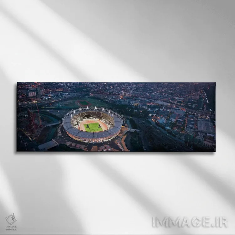 تابلو منظرهٔ گستردهٔ آسماننمای دالاس (شب) اثر هنرمند ناشناس - نمای روبهرو روی دیوار