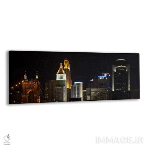 تابلو منظرهٔ گستردهٔ آسماننمای سینسینتی (شب) اثر هنرمند ناشناس - نمای پرسپکتیو محصول