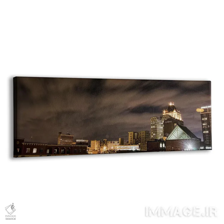 تابلو منظرهٔ گستردهٔ آسماننمای گرینزبورو (شب) اثر هنرمند ناشناس - نمای پرسپکتیو محصول