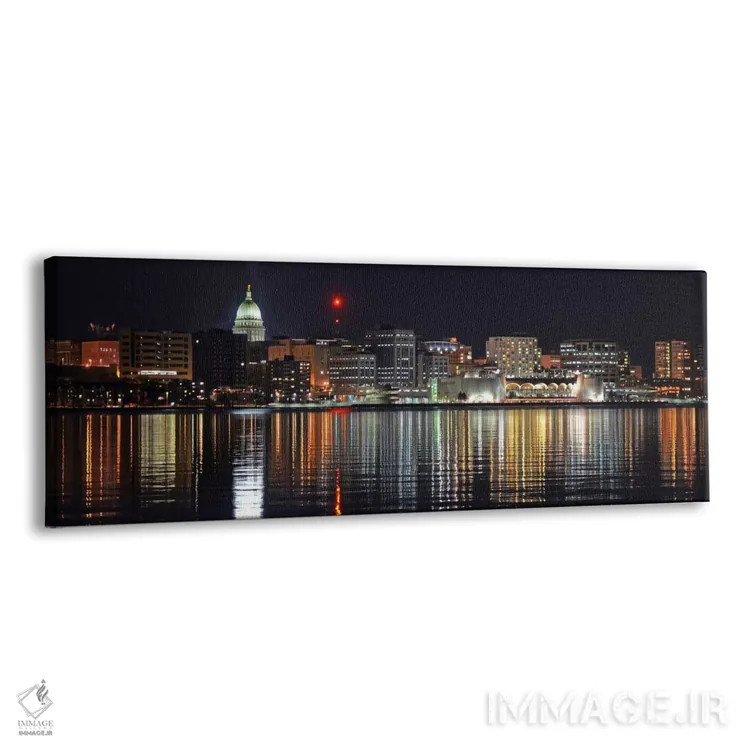 تابلو منظرهٔ گستردهٔ آسماننمای مدیسون (شب) اثر هنرمند ناشناس - نمای پرسپکتیو محصول